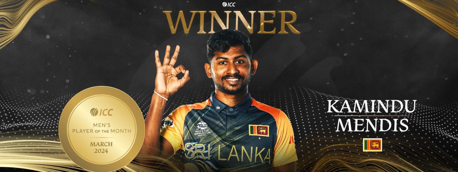 Kamindu Mendis named ICC Player of the Month